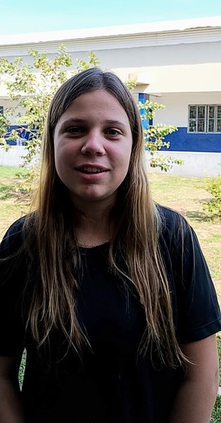 Aluna da Escola CEOM, Manuela Gattas