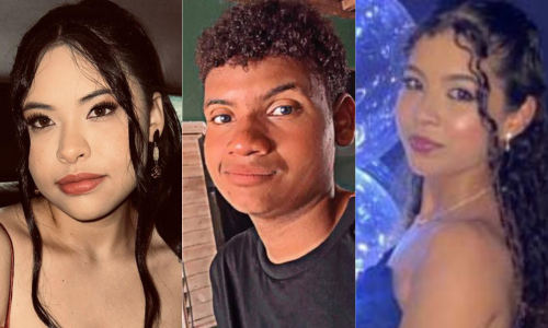 Da esquerda para direita, os estudantes da Escola CEOM,  Lavínia Caroline de Campos, Luan Matheus Monteiro Costa e Izabelly Cristina Guimarães de Moraes. Foto: Arte Imprensa - CMC