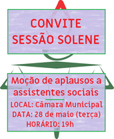 Assistentes sociais recebem homenagens em Sessão Solene na Câmara na próxima terça-feira (28)
