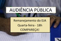 Audiência pública convida população para discutir remanejamento das salas do EJA