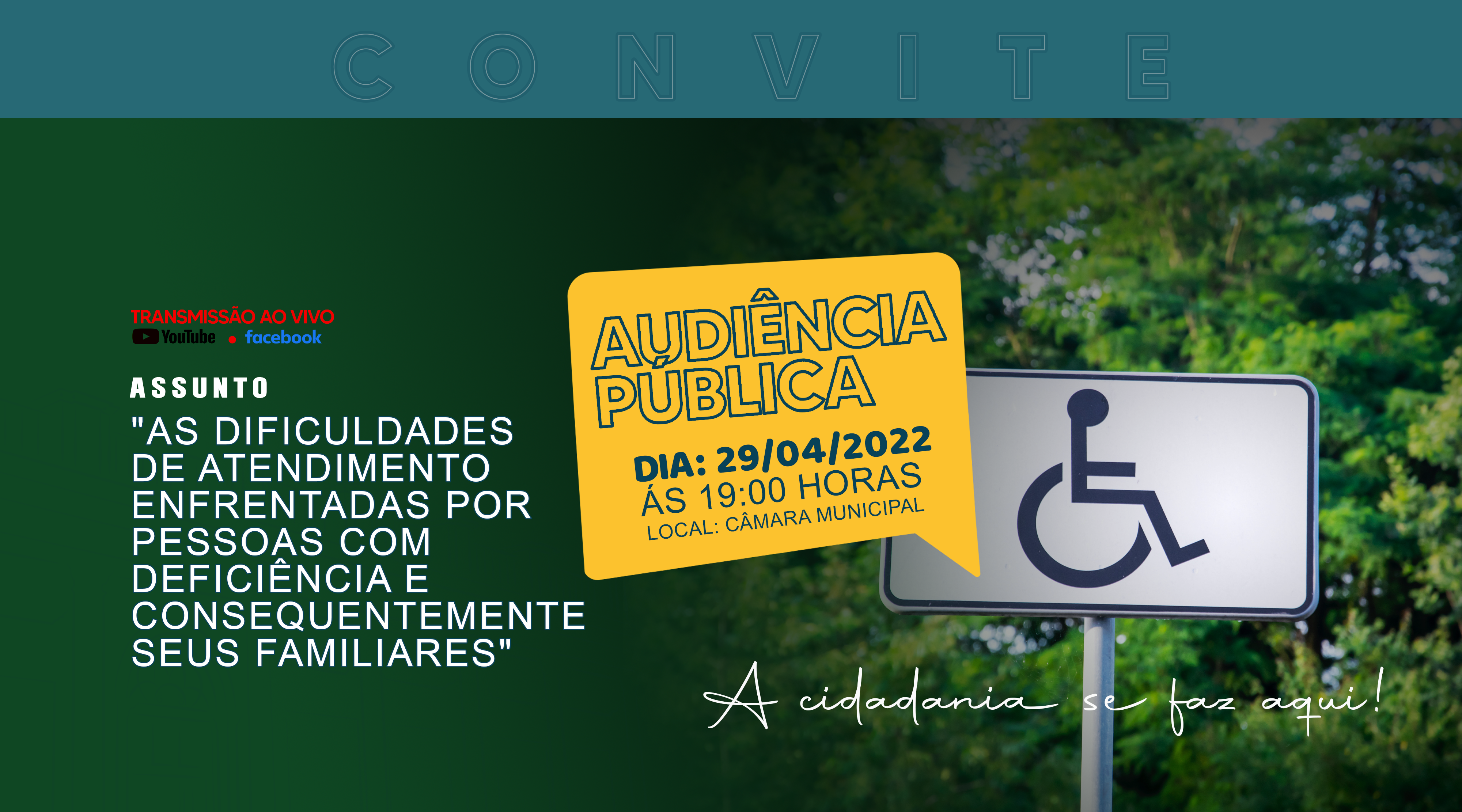 Audiência Pública nesta sexta-feira (29) debate dificuldades de acessibilidade de Pessoas com Deficiência e seus familiares; saiba como participar