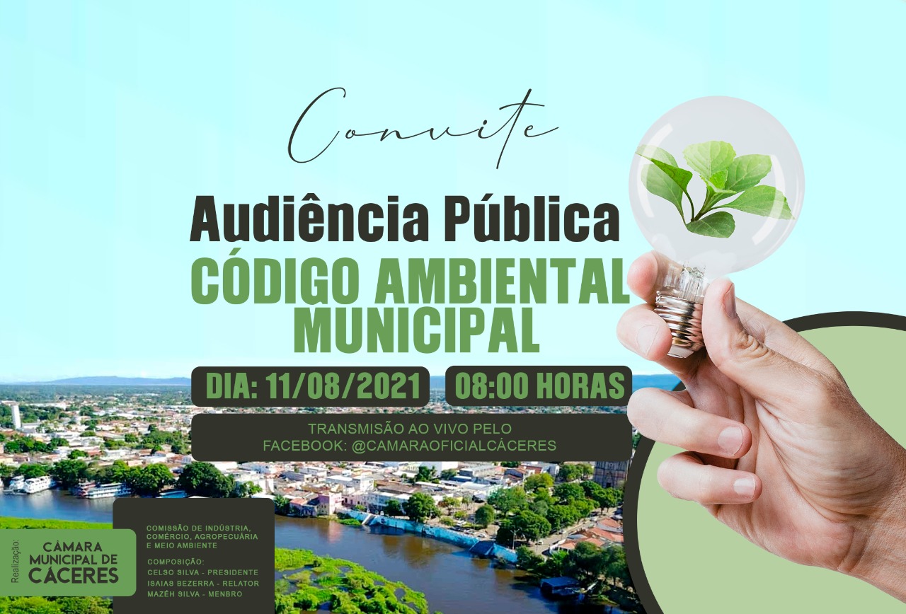 CONVITE: Audiência Pública debate Código Ambiental Municipal nesta quarta-feira (11)
