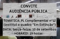 CONVITE: Audiência pública na próxima terça-feira (10)