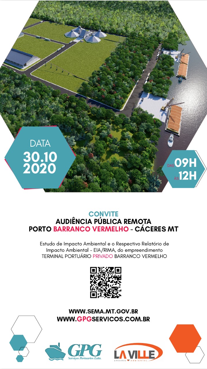 CONVITE: Câmara retransmite na íntegra, AGORA (09h), apresentação de Audiência Pública remota sobre Licenciamento Ambiental de projeto do terminal portuário do Barranco Vermelho; assista ao vivo