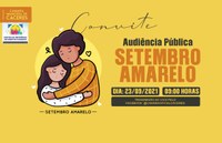 CONVITE: Câmara sedia, nesta quinta-feira (23), audiência pública sobre a campanha Setembro Amarelo