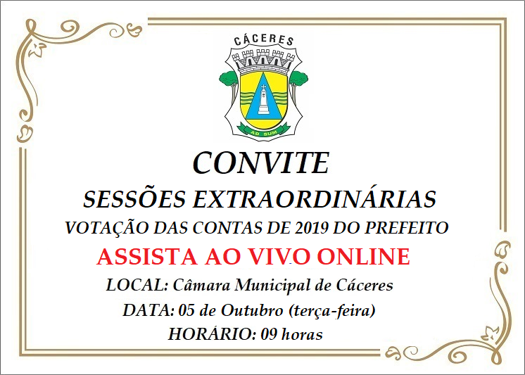 CONVITE: Câmara vota contas de 2019 do governo em Sessões Extraordinárias daqui a pouco; assista ao vivo