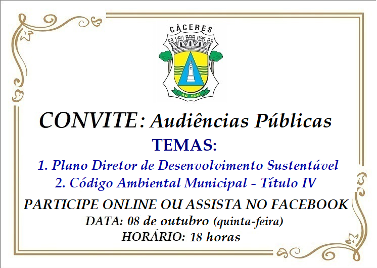CONVITE: CCJ debate Plano Diretor e Código Ambiental em audiências públicas na quinta-feira (8); saiba como participar