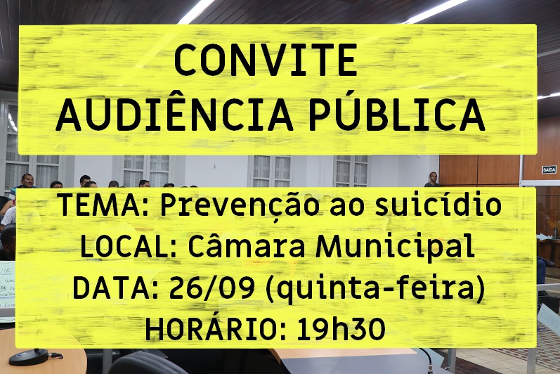 CONVITE: Comissão de Saúde convoca audiência pública sobre prevenção ao suicídio nesta quinta-feira