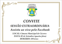 CONVITE: Câmara realiza Sessão Extraordinária na manhã desta quarta-feira (2); assista online
