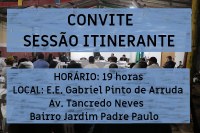 CONVITE: Sessão Itinerante nesta quarta-feira (11)