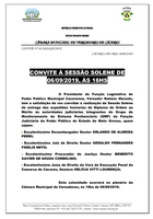 CONVITE: Sessão Solene nesta sexta-feira (6)