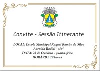 CONVITE: Sessão Itinerante na próxima quarta-feira (23), no Rodeio