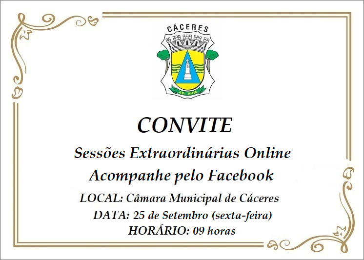 CONVITE: Sessões Extraordinárias na manhã desta sexta-feira (25); leia os projetos e assista online