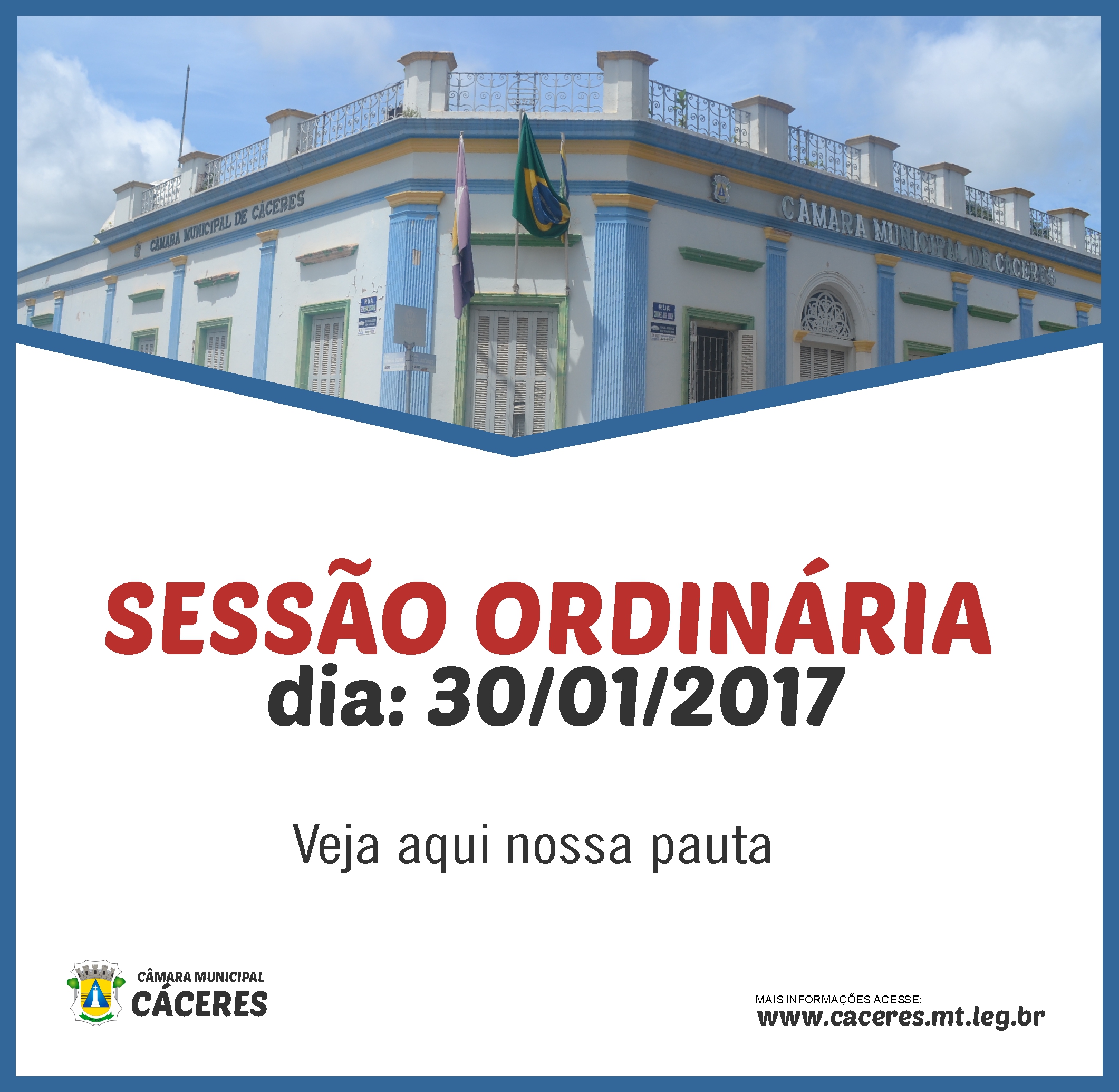 Pauta da Sessão Ordinária da Câmara Municipal de Cáceres