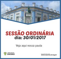 Pauta da Sessão Ordinária da Câmara Municipal de Cáceres