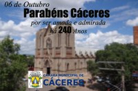 Parabéns Cáceres Querida, 240 Anos