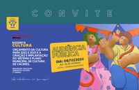 PARTICIPE: Audiência Pública debate recursos para Cultura de Cáceres em 2023 