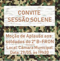 Sessão Solene na Câmara Municipal homenageia militares do 2º Batalhão de Fronteira na próxima quarta (29)