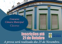 Últimos dias para as inscrições do Concurso da Câmara Municipal de Cáceres